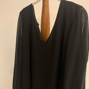 Elegant Black V-Neck Blouse